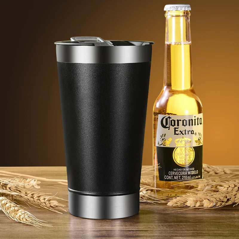 Stainless Steel Insulated Travel Tumbler – Double Wall Hot & Cold Beverage Cup with Bottle Opener