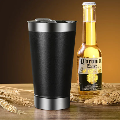 Stainless Steel Insulated Travel Tumbler – Double Wall Hot & Cold Beverage Cup with Bottle Opener