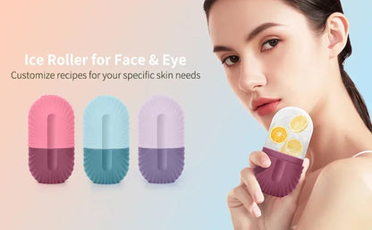 Ice Face Roller Silicone Ice Mold For Eye Puffiness Ice Facial Roller Shrink Pores
