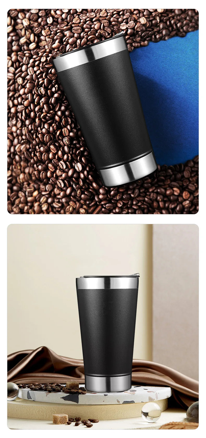 Stainless Steel Insulated Travel Tumbler – Double Wall Hot & Cold Beverage Cup with Bottle Opener