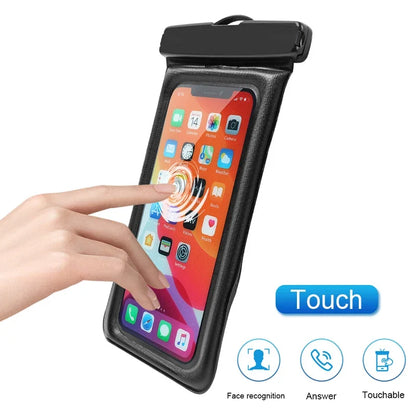 PVC Waterproof Phone Pouch – Luminous Touchscreen Dry Bag with Seal Lock for Swimming & Water Sports