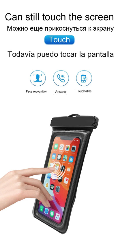 PVC Waterproof Phone Pouch – Luminous Touchscreen Dry Bag with Seal Lock for Swimming & Water Sports