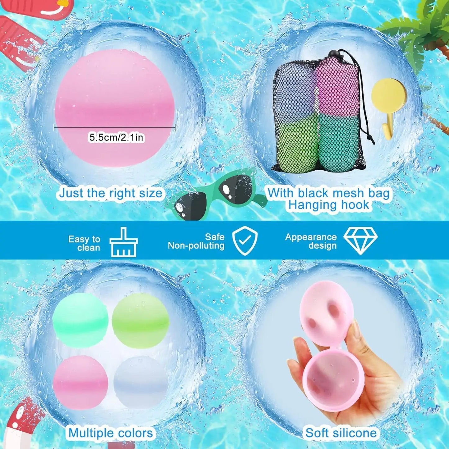 Reusable Silicone Water Balloons – Fun Summer Beach & Pool Toy for Kids