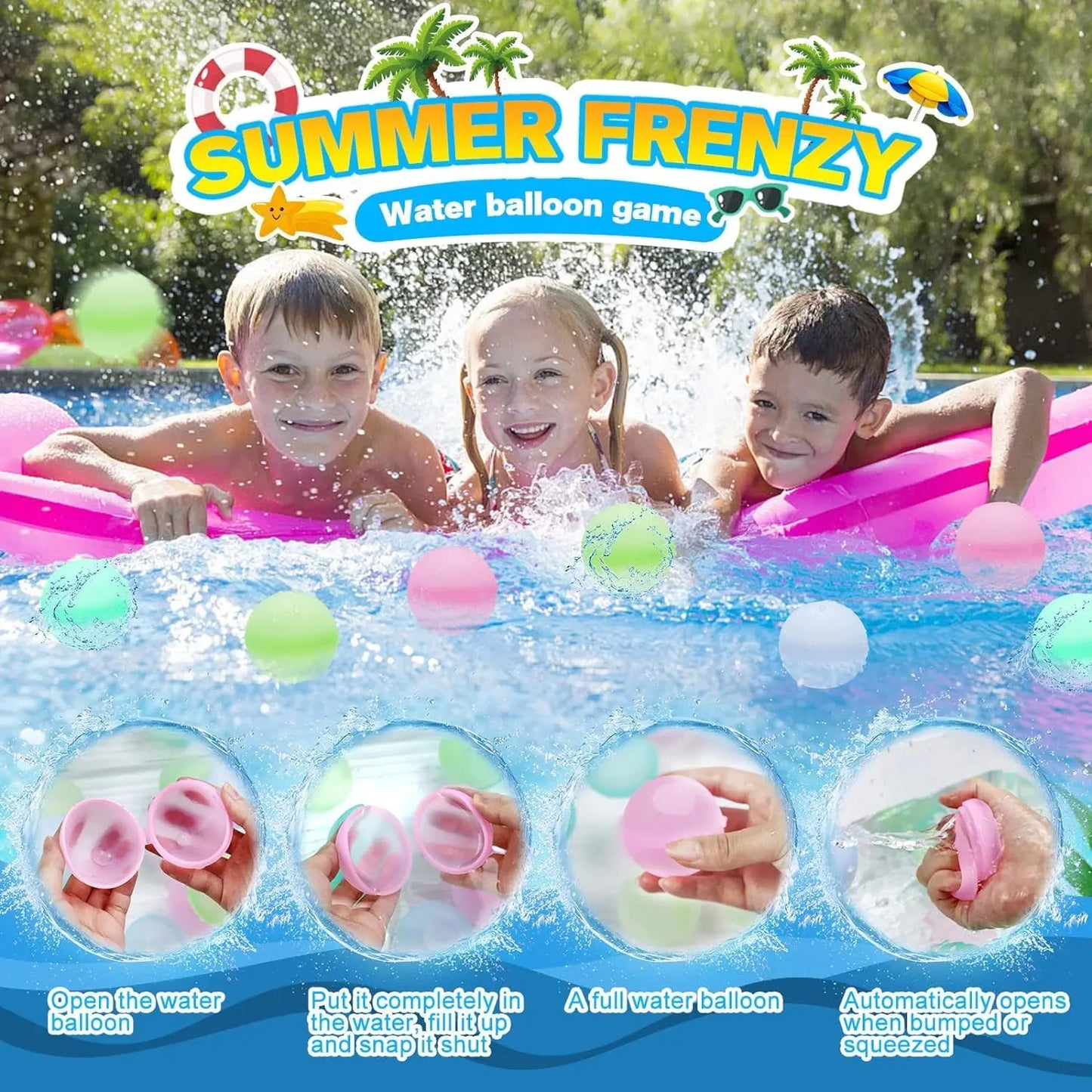 Reusable Silicone Water Balloons – Fun Summer Beach & Pool Toy for Kids