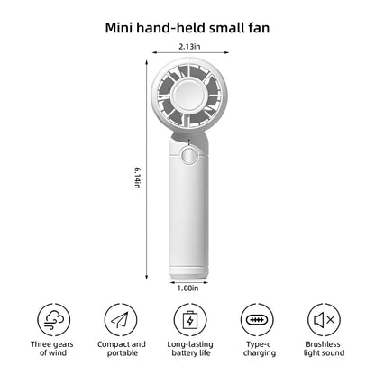 2025 USB Rechargeable Mini Fan – Portable Handheld Cooling Fan for Travel, Office & Outdoor