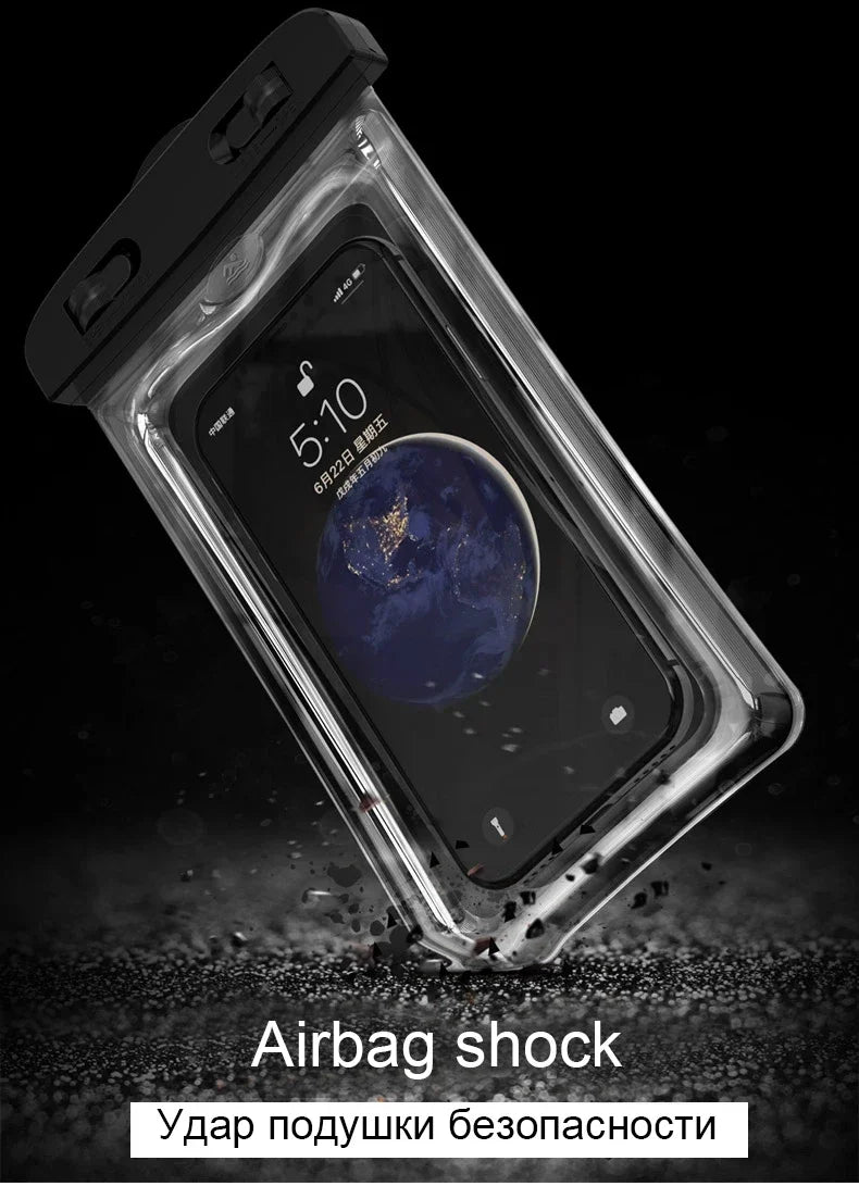 PVC Waterproof Phone Pouch – Luminous Touchscreen Dry Bag with Seal Lock for Swimming & Water Sports