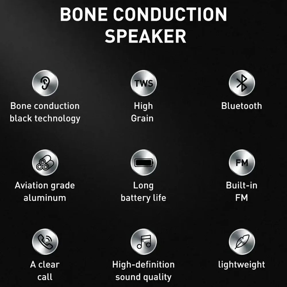 2025 Hot Bone Conduction Bluetooth Speaker – Wireless TWS Stereo, Open-Ear Comfort